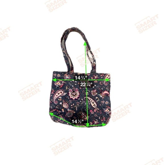 Vera Bradley Cotton Tote Bag Paisley Print Pink and Grey Inside Pockets - Picture 7 of 7